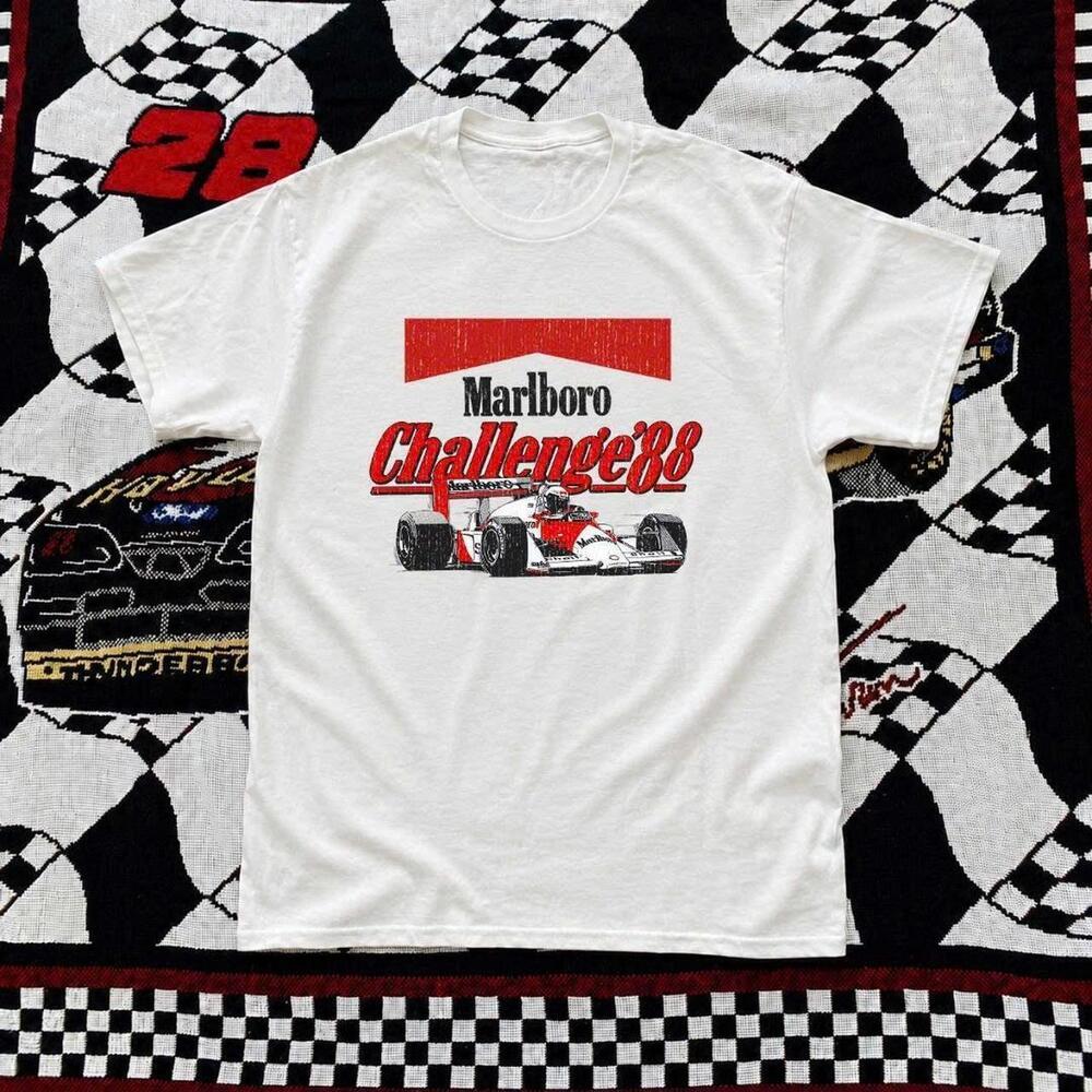 Retro Marlboro Challenger 88 Tee - White & Red